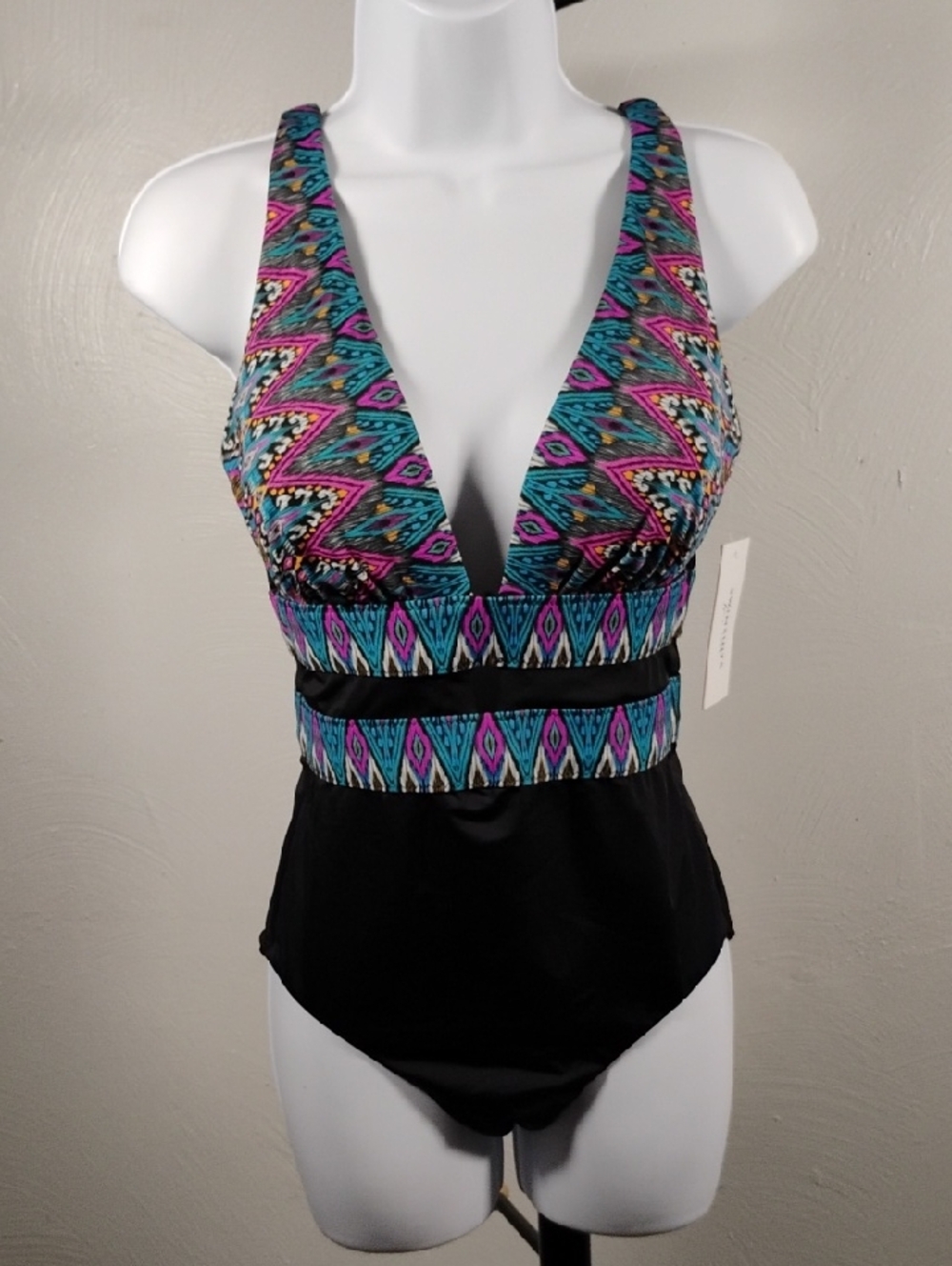 Swimsuits For All One Piece Plunge Neckline Size 8